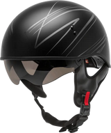 H1651074 Hh 65 Half Helmet Torque Naked Matte Black/Silver Sm - HH-65