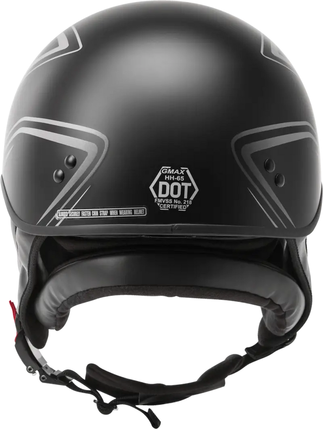 H1651074 Hh 65 Half Helmet Torque Naked Matte Black/Silver Sm - HH-65