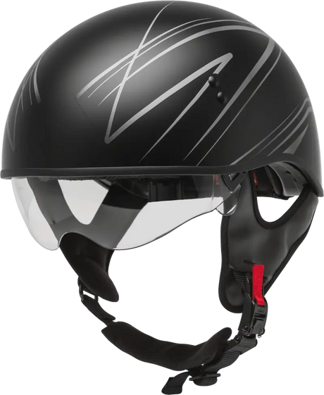 H1651074 Hh 65 Half Helmet Torque Naked Matte Black/Silver Sm - HH-65