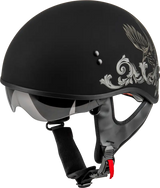 Black Corvus Helmet Matte with Eagle Design for Motorcycle Enthusiasts