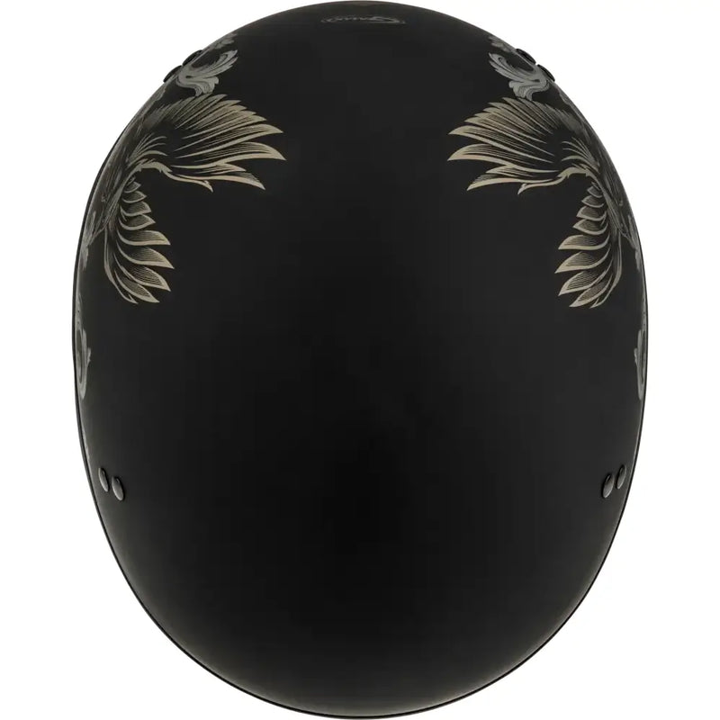 Black matte Corvus helmet with winged designs for the HH-65 Corvus helmet series