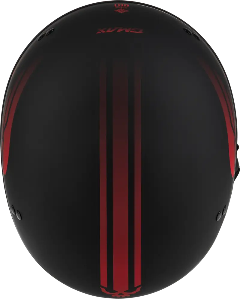 Black helmet with red stripes from HH-65 Retribution Helmet lineup, matte black/red design