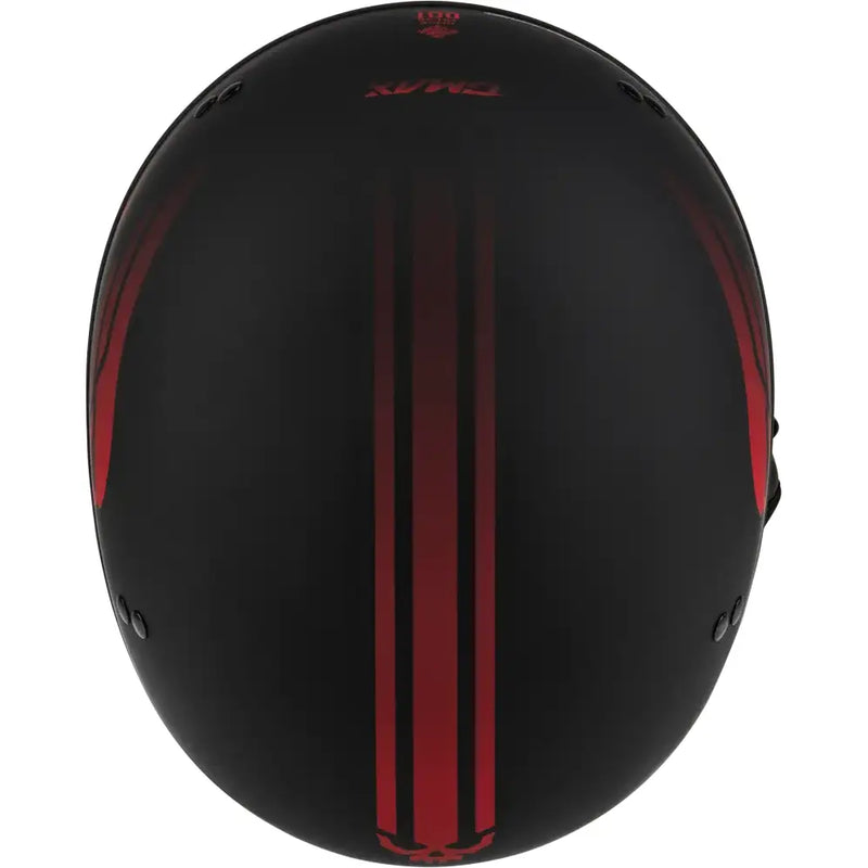 Black HH-65 Retribution Helmet with red stripes for cool riding style