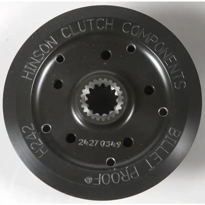 Black metal clutch component with splined center hole for H242 Inner Hub RV and truck parts