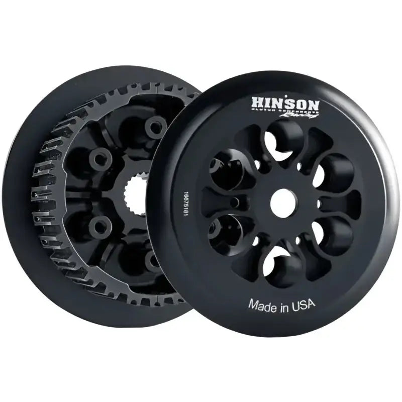 Black motorcycle clutch assembly from H438 Billetproof Inner Hub Pressure Plate Kit