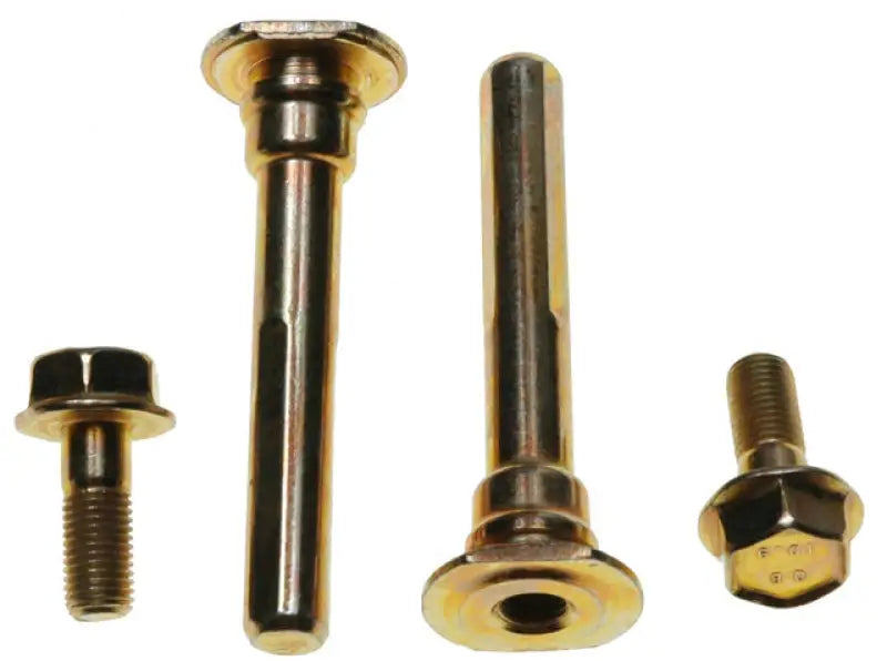 Gold-colored metal bolts and pins for H5060 Raybestos Disc Brake Hardware, brake hardware upgrade