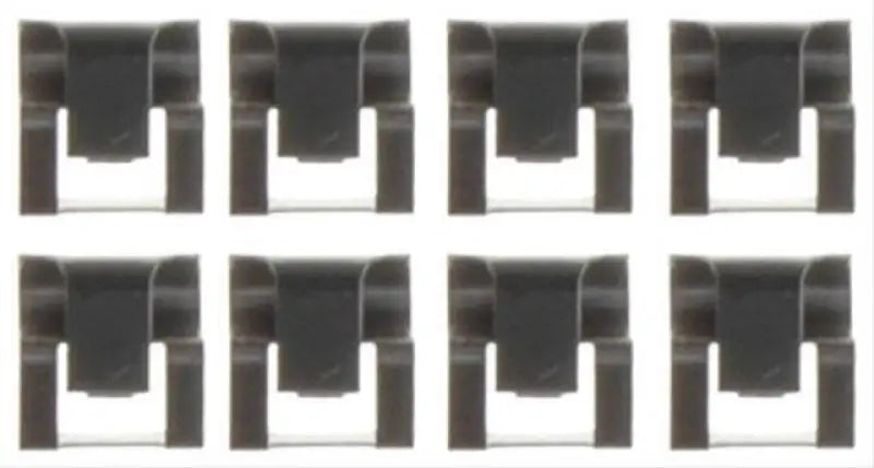 Eight identical metal clips for H5431 Raybestos Shoe Rtnr anti rattle clip replacement