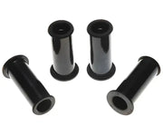 Four black cylindrical bushings from H5609A Raybestos Disc Brake Hardware Kit