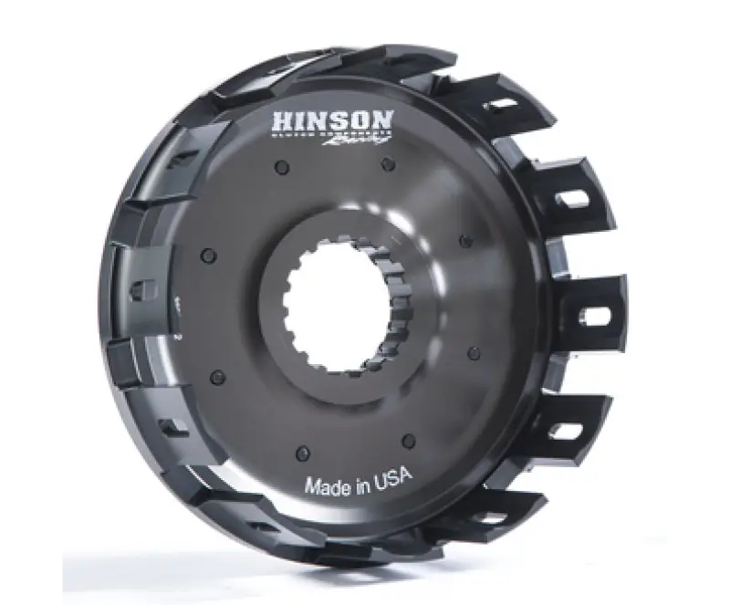 Black Hinson Racing clutch basket H597-B-2101 made in USA billet T-6 aircraft alloy