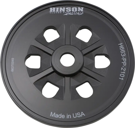 Black motorcycle clutch cover with six vent holes for Hinson clutch pressure plate H663-PP-2101