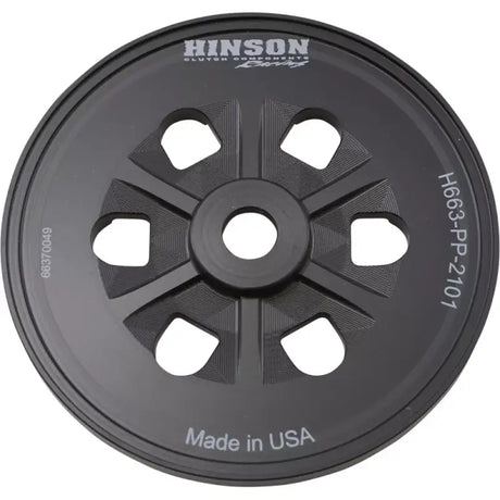 Black Hinson clutch pressure plate with cutouts for H663-PP-2101 Hinson clutch pressure