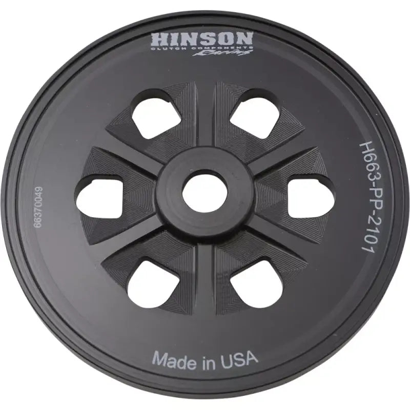Black Hinson clutch pressure plate with cutouts for H663-PP-2101 Hinson clutch pressure