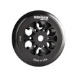 Black anodized aluminum clutch basket with vented design for Hinson Pressure Plate Husky KTM