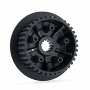 Black multi-piece motorcycle clutch basket with internal spline for H894-IH-2201 RV & truck parts
