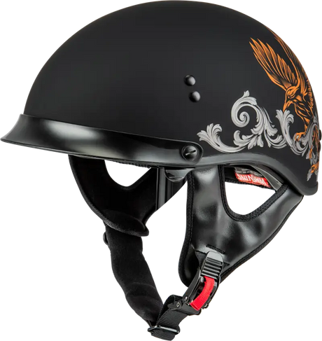 Black matte Corvus helmet with eagle design for HH-65 Corvus helmet style