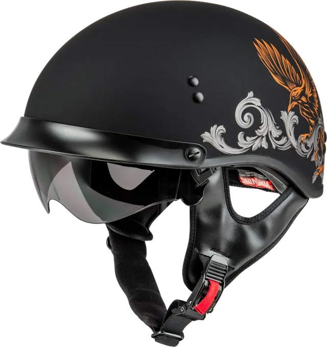 H96510944 Hh 65 Corvus Helmet W/Peak Matte Black/Silver/Orange Sm - HH-65