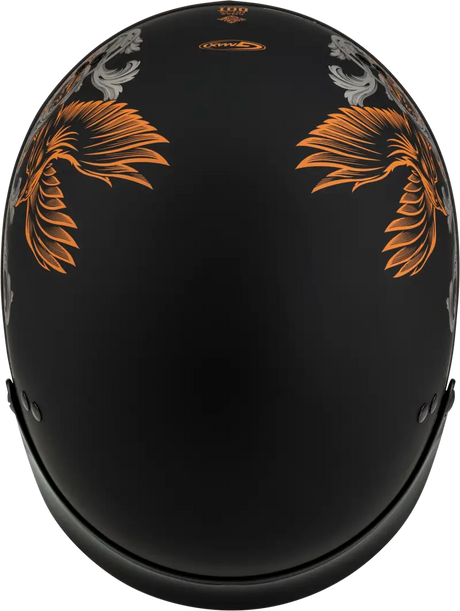 Black Corvus helmet with eagle design for HH-65 Corvus style riding gear