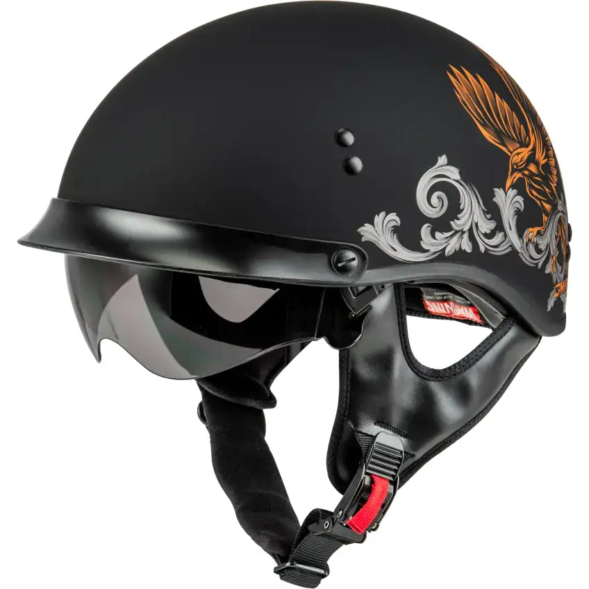 Black corvus helmet with eagle design for hh-65 corvus helmet enthusiasts