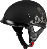 Black corvus helmet with eagle design for hh-65 corvus helmet series in matte black and tan
