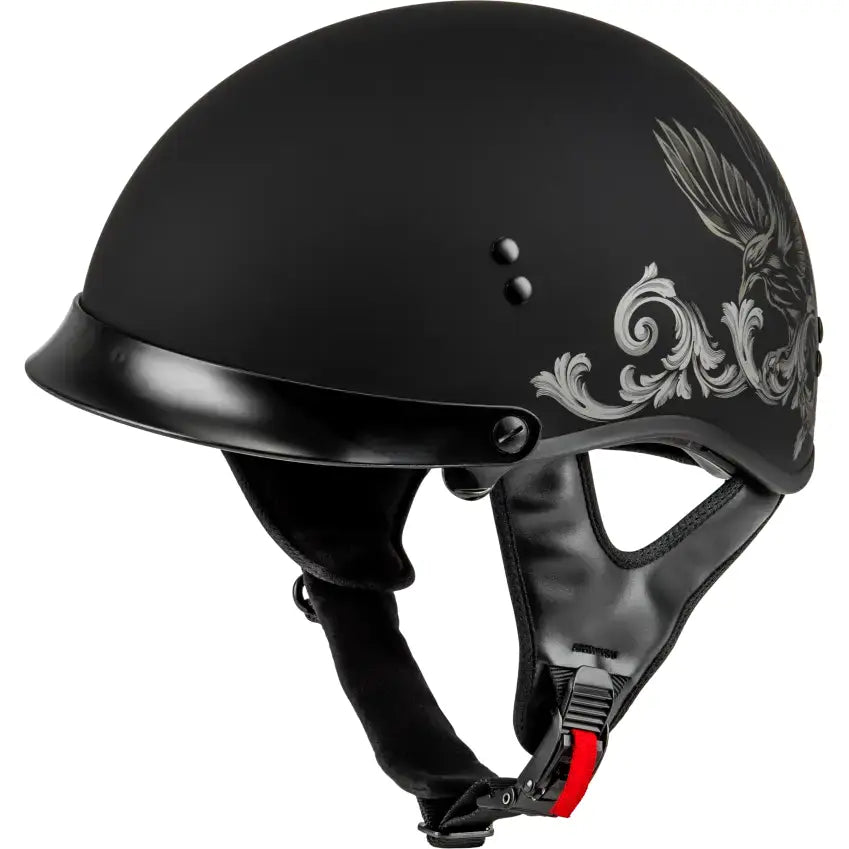 Black Corvus helmet with eagle design for HH-65 Corvus helmet series