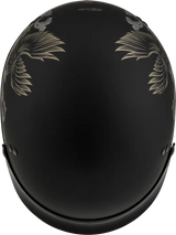 Black Corvus Helmet with Wing Designs for HH-65 Corvus enthusiasts