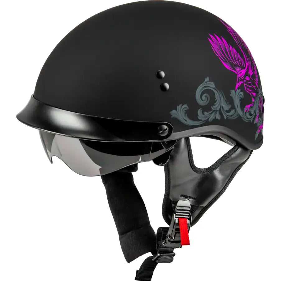 H96510965 Hh 65 Corvus Helmet W/Peak Matte Black/Purple/Grey Md - HH-65