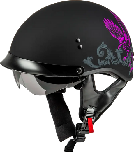 H96510965 Hh 65 Corvus Helmet W/Peak Matte Black/Purple/Grey Md - HH-65