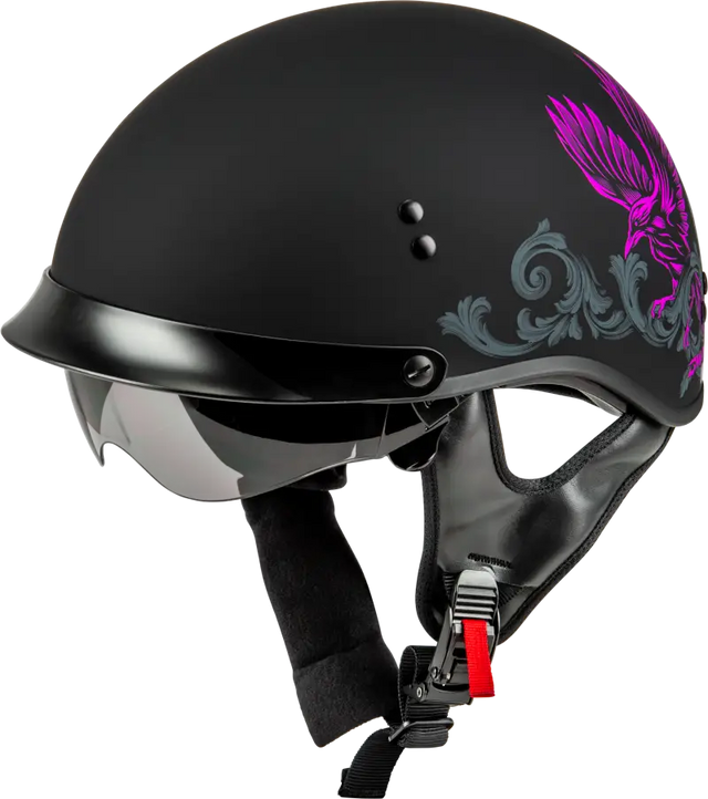 H96510965 Hh 65 Corvus Helmet W/Peak Matte Black/Purple/Grey Md - HH-65