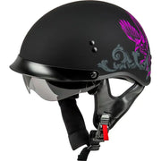 Black matte Corvus helmet with purple eagle design for HH-65 Corvus Helmet look