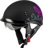 Black motorcycle helmet featuring a cool purple eagle design for the H96510967 model