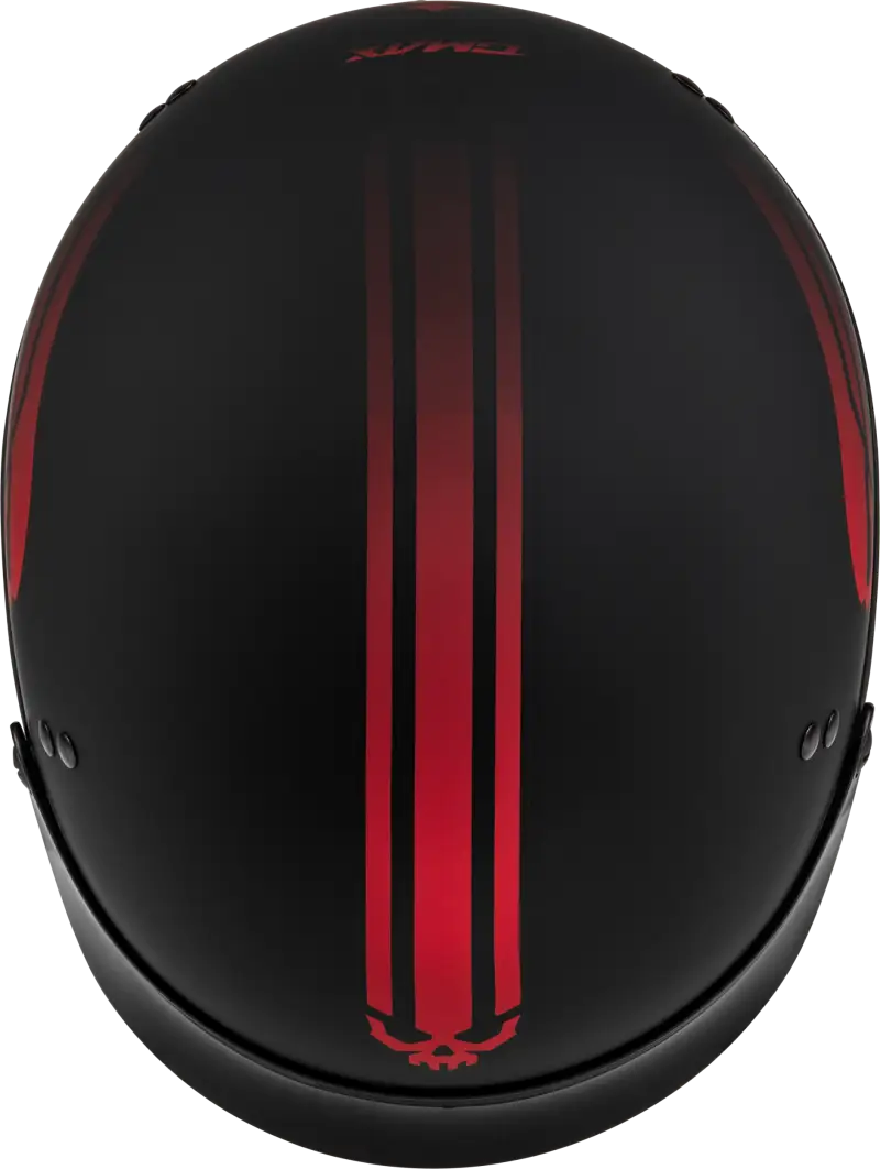 Black helmet with red stripes from HH-65 Retribution Helmet series in matte black/red