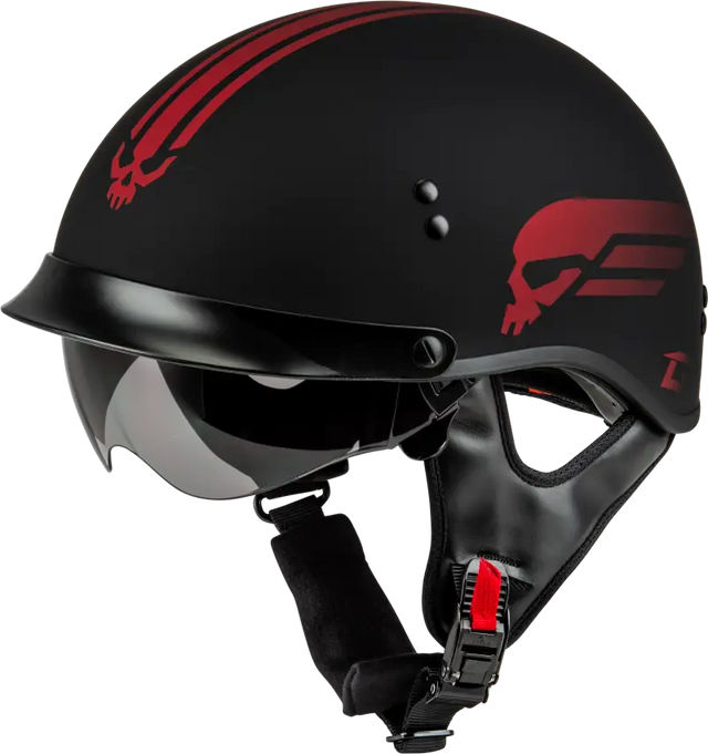 H96511324 Hh 65 Retribution Helmet W/Peak Matte Black/Red Sm - HH-65