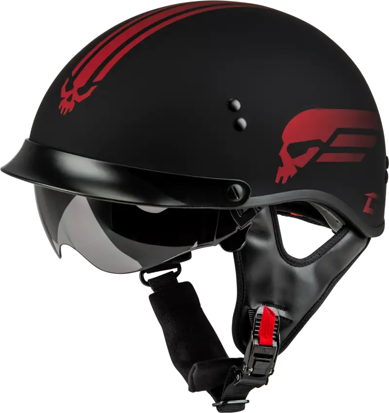 H96511325 Hh 65 Retribution Helmet W/Peak Matte Black/Red Md - HH-65