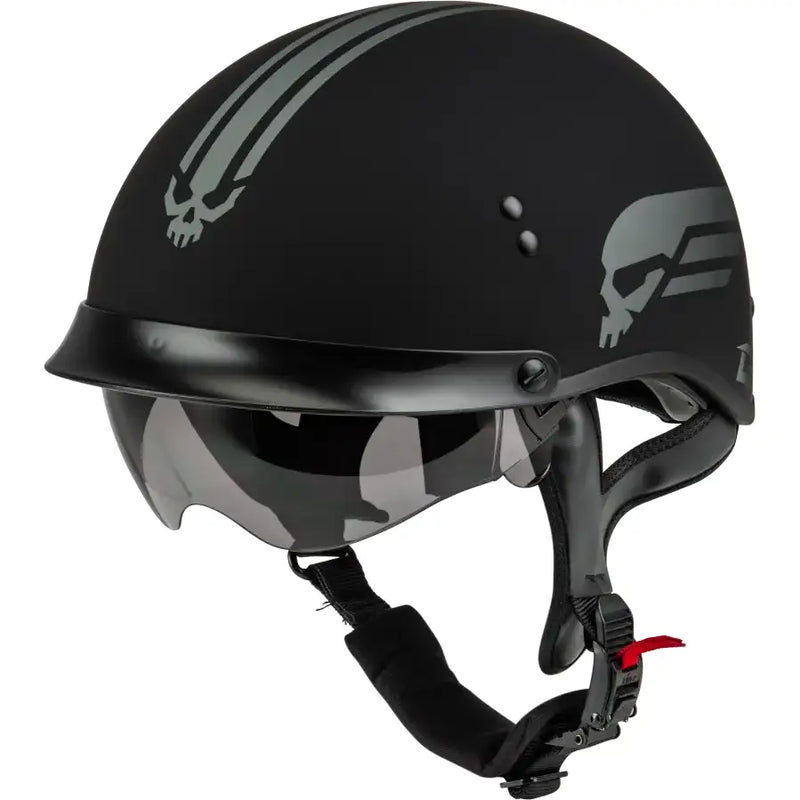 H96511818 Hh 65 Retribution Helmet W/Peak Matte Black/Silver 2x - HH-65