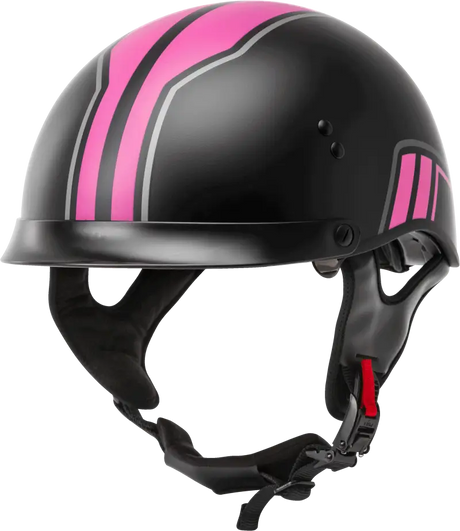 H9651345 Hh 65 Half Helmet Full DreSSed Twin Matte Black/Pink Md - HH-65 Dressed