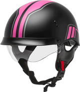 H9651345 Hh 65 Half Helmet Full DreSSed Twin Matte Black/Pink Md - HH-65 Dressed