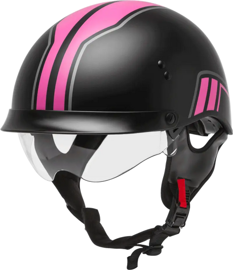 H9651345 Hh 65 Half Helmet Full DreSSed Twin Matte Black/Pink Md - HH-65 Dressed