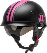 H9651345 Hh 65 Half Helmet Full DreSSed Twin Matte Black/Pink Md - HH-65 Dressed