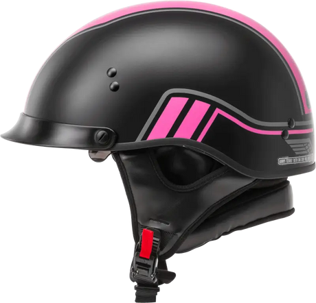 H9651345 Hh 65 Half Helmet Full DreSSed Twin Matte Black/Pink Md - HH-65 Dressed