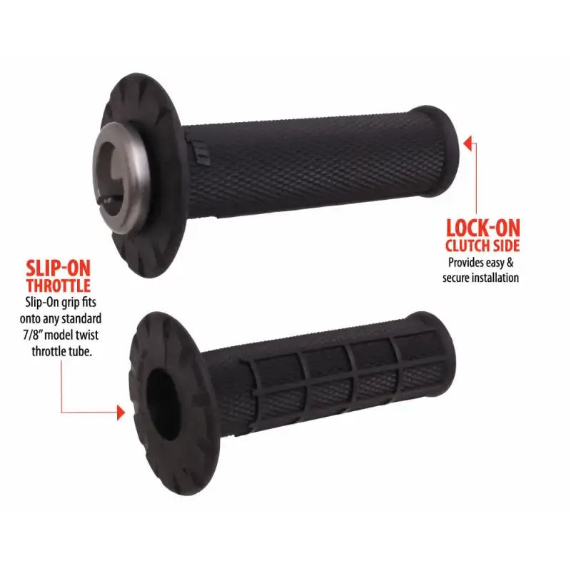 Universal Lock On Grips Half Waffle Black/Silver - ODI