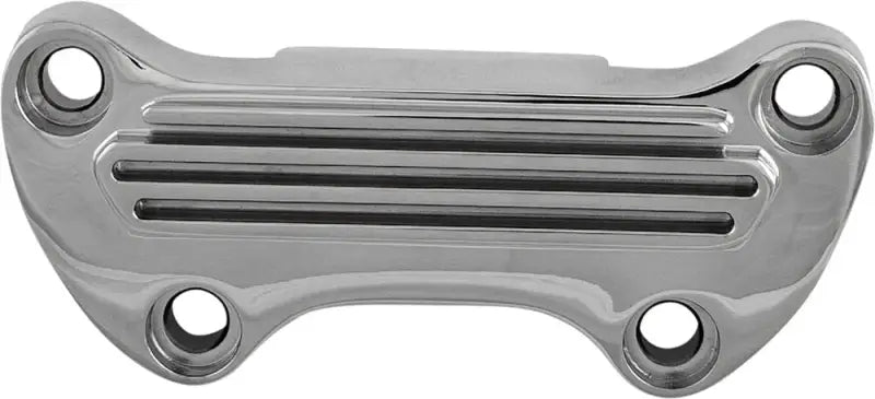 Handlebar Clamp Chrome Finned W/Skirt