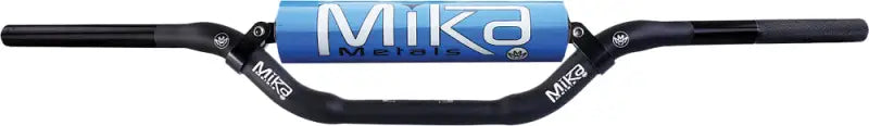 Black handlebar hybrid series with 7/8 inch mini high bend and blue crossbar pad