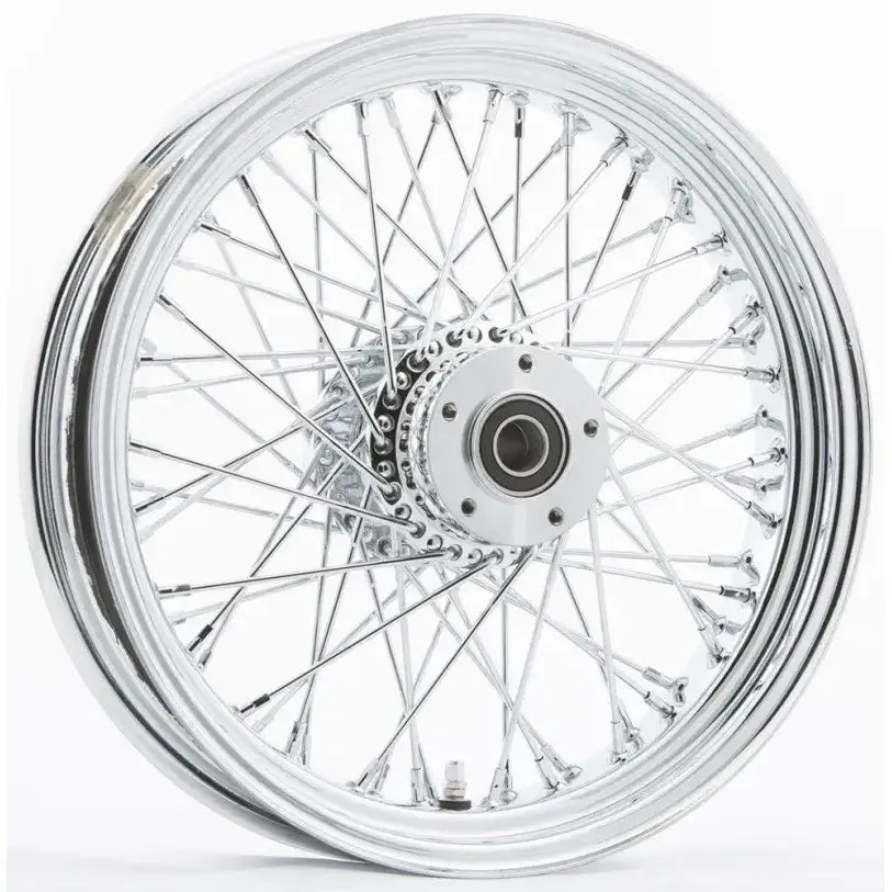 Rr 60-Spk Chrome 16X5.5 Wide-Hub 1" Axl 00 Ltr