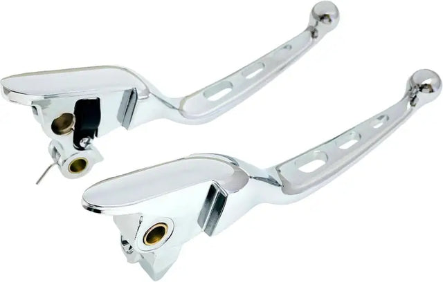 Tri-Hole Lever Set Chrome Flt `21-Up Cbl Clutch