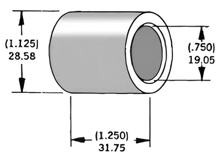 Axle Spacer Zinc 40910-84A 3/4"X1.25"