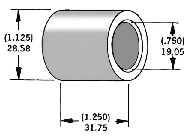Axle Spacer Zinc 40910-84A 3/4"X1.25"