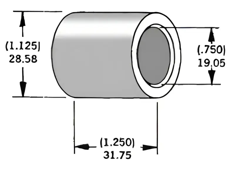 Axle Spacer Zinc 40910-84A 3/4"X1.25"