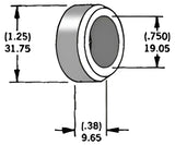 Axle Spacer Zinc 43358-83A 3/4"X0.38"