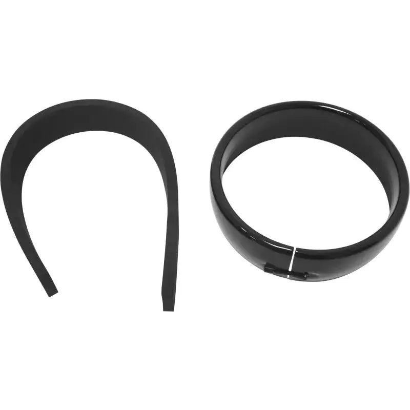 Frenched Headlight Trim Ring Black 5-3/4 Clamp Style