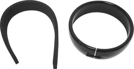 Frenched Headlight Trim Ring Black 5-3/4 Clamp Style